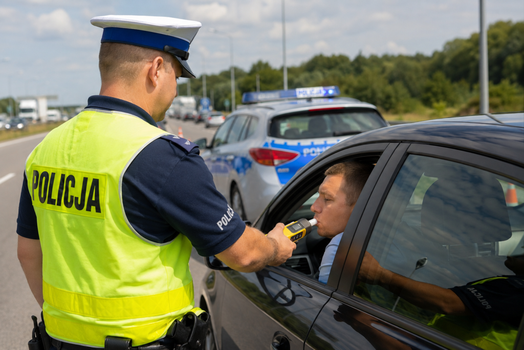 В Польше началась крупномасштабная полицейская операция Alcohol & Drugs. Водителей активно проверяют на наличие алкоголя и наркотиков.
